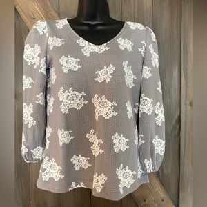 Rose + Olive Floral Print Blouse.